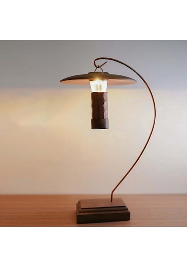 Pazly Kamp Masa Lambası Direği Fener Açık Sırt Yarım Daire Model Çok Renkli