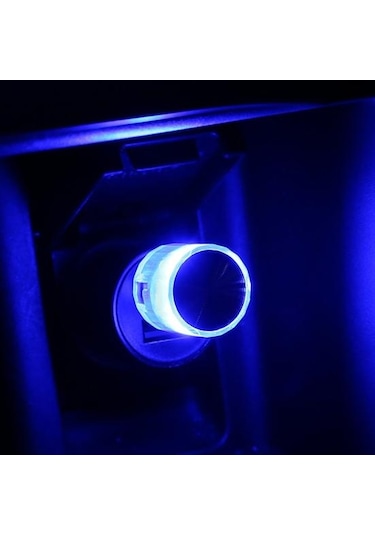 Koyu Mavi Usb Araba Farı Mini Boyutu Tak Çalıştır Taşınabilir Evrensel Led Atmosfer Işığı Acil Aydınlatma Odası Dekorasyon