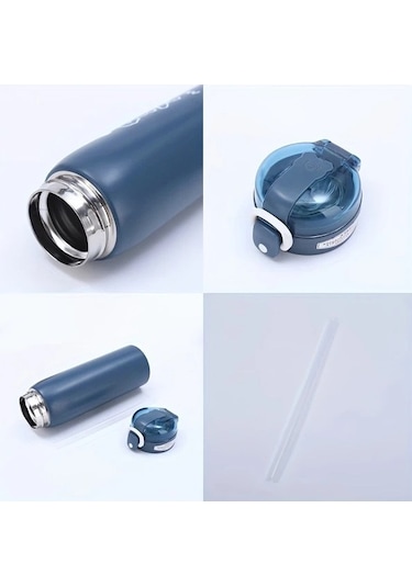 Trendooze Gaojunshop01 Pembe 500ml Paslanmaz Çelik Termos Matara, Pratik Pipetli Tasarım Pembe