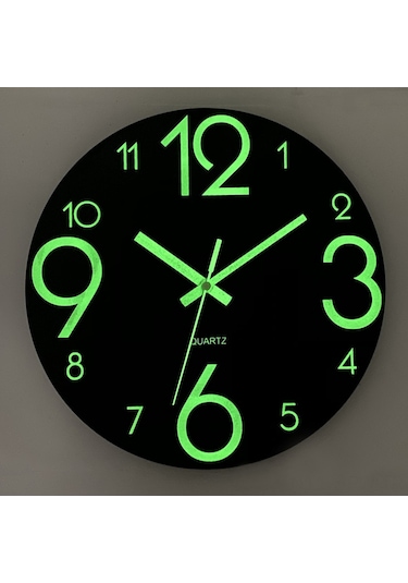 Maiyame 25cm Ahşap Işıklı Sessiz Duvar Saati - Yüksek Kalite Mdf - Kreatif Gece Aydınlatması - Ev Dekoru Ahşap