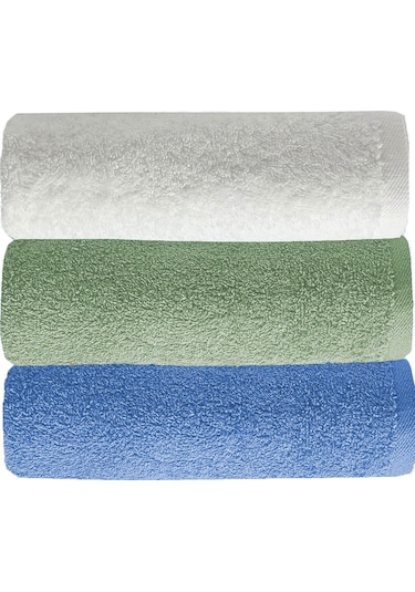 3 Lü Renkli El Yüz Havlu Seti %100 Pamuklu Natural Harmony Beyaz