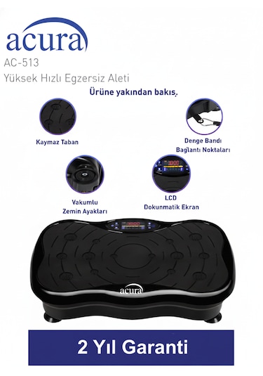 Ac-513 5 Programlı Bluetoothlu Yüksek Hızlı Egzersiz Aleti Siyah