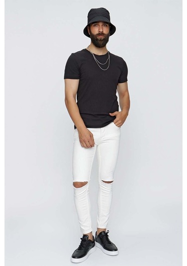 099 Beyaz Jean Pantolon Beyaz