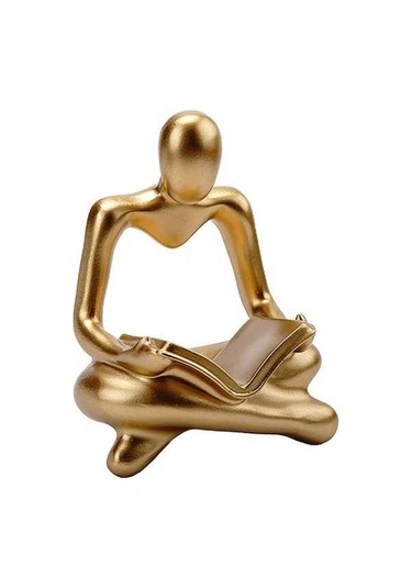 Fastbuy Modern Akrilik Okuyucu Heykeli, Salon Kütüphane Dekoru, Siyah Ev Dekoru Figur, Dayanıklı, Sanat Heykeli, Konforlu Ev