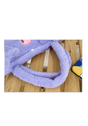 Shaggy Monster Peluş Çanta El Tipi Kare Çanta Mavi