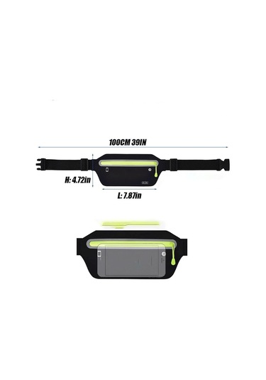 Bel Çantası Gizli Bel Çantası, Hafif Koşu Bel Çantası, Su Geçirmez, Ultra İnce Siyah A47 Siyah