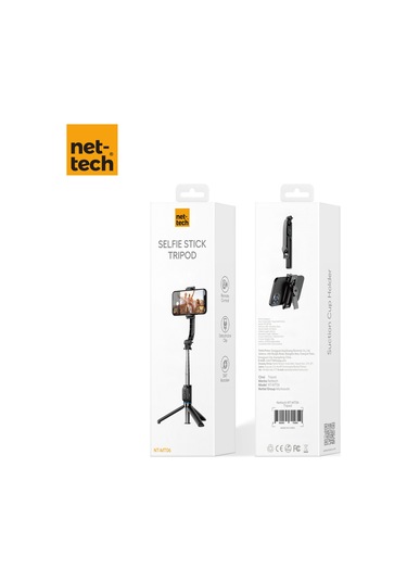 Nettech Nt-mt06 Taşınabilir Selfie Çubuk Bluetooth Selfie Çubuğu - Siyah -
