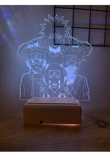 Naruto Team Minato 16 Renk Gece Lambası