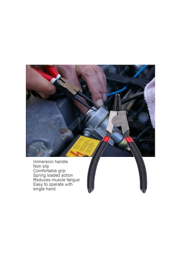 Padalink 5 İnç Karbon Çelik Isıl İşlemeli, Kauçuk Saplı, El İşlemli Tamir Aracı - C Halka Takma/çıkarma Tırnak Pensi