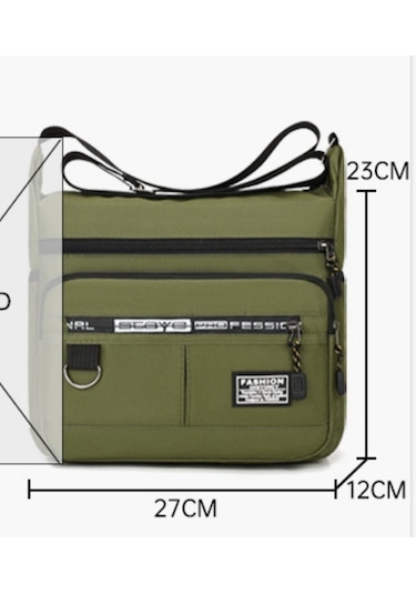 Uiowoo Büyük Kapasiteli Erkek Çantası Omuz Çantası Aşınmaya Dayanıklı Sırt Çantası Çok Cepli Çantası İş Gündelik Erkek Crossbody Çantası Ordu Yeşil
