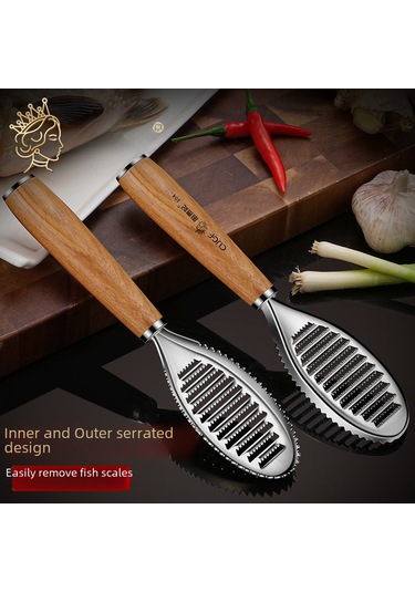 Hombey 304 Paslanmaz Çelik Balık Yumuşatıcı, Ev Kullanıma Uygun, Ahşap Kollü, Kolay Kullanım, Dayanıklı, Rust Önyönlü, Balık Hazırlama Aracı Diğer