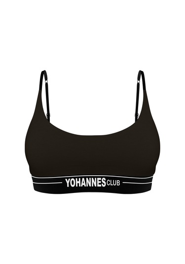 Yohannes Club, Kadın Pamuklu İç Çamaşırı Takımı, Renk Seçenekli, Bralet-kemerli Bikini Slip Siyah