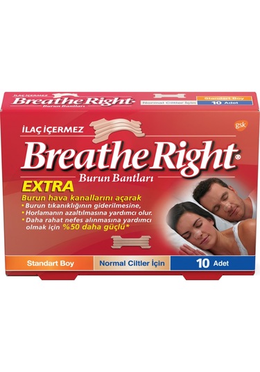 Breathe Right Burun Bandı Extra Standart Boy 10'lu