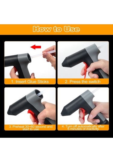 Besthome1 3.7v Li-poly Pilli Isıtıcı Macun Tabancası - 30 Saniye Hızlı Isınma, İki Katlı Isıya Dayanıklı, 7mm 20 Adet Macun Çub