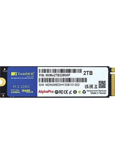 Twinmos 2 TB M.2 Pcie NVMe 3600/3250 NVME2TB2280AP