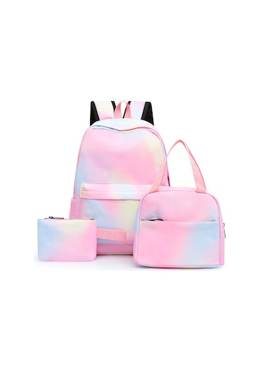 Geniş Kapasiteli Okul Çantası Seti 3 Parçalı Sırt Çantası, Yemek Çantası Ve Kalemlik Üniversite Kampüs Çantası Ergonomik Öğrenci Sırt Çantası MAvi