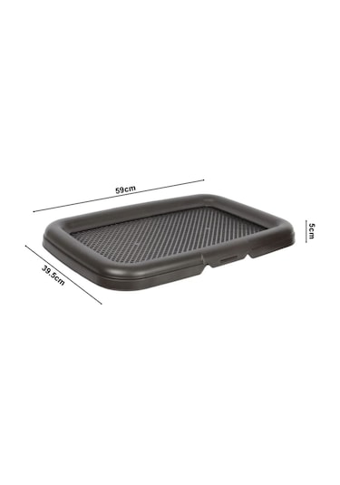 Pribor Akıllı Köpek Tuvaleti Elekli Gri-antrasit Siyah Renkli 60x40x5 Cm