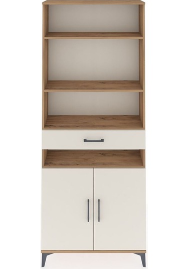 Arges Dolap 5 Raflı Tek Çekmeceli 2 Kapaklı 88x30x221 Çam-aytaşı Atlas Çam