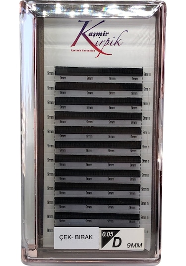 Kaşmir Kirpik Çek Bırak D Kıvrım 0.05 MM 9 Numara Tek Boy Kirpik