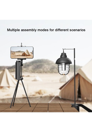 Aubyhe Alüminyum Kamp Işığı Tutucu, Üç Ayaklı, 1/4" İç Parça, Telefon/kamera Tutabilir, Taşınabilir, Çok Senaryo Çok Renkli