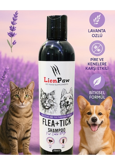 Lion Paw Kedi Köpek Tüy Dökümü Önleyici Bit Pire Parazit Kene Şampuanı 250 ML