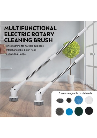 Prestigegoods Elektrikli 3 Hız Kademeli Ip5 Su Geçirmez Dijital Döner Temizleyici Beyaz