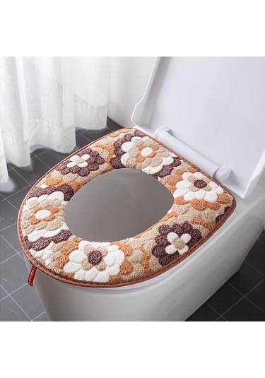 Novahub Kahverengi Kadın Günlük Klozet Yıkayıcı Ev Klozet Koltuk Minderi Fermuar Tipi Dört Mevsim Evrensel Tuvalet Kapağı Sonbahar Ve Kış Peluş Kalınlaşma Kahverengi