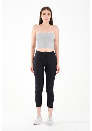 Varak Baskılı Tayt Koyu Lacivert