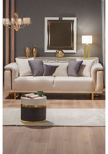 Modalife Vanesa Üçlü Kanepe Krem