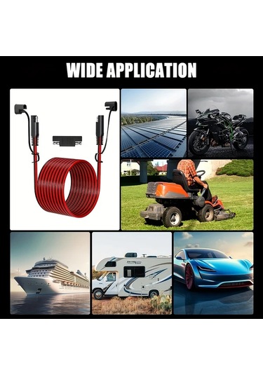 Dashanshop Jyft 16awg Sae Uzatma Kablosu Polarite Adaptörlü Solar Panel Araç Bağlantı