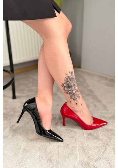 Preshley Kadın Adel Kırmızı / Siyah Ruhan İnce Topuklu Stiletto Kırmızı