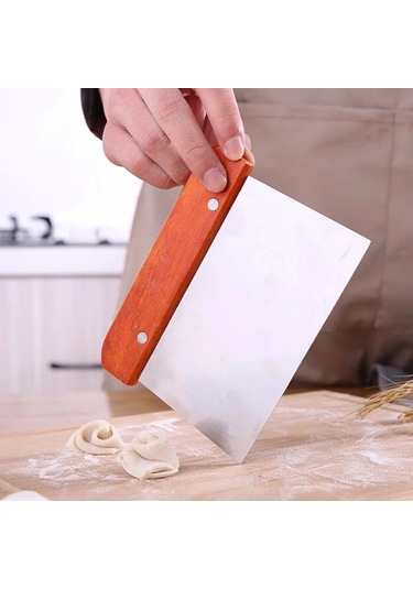Paslanmaz Çelik Wonton Bıçağı Erişte Bıçağı Kek Spatula Pişirme Gümüş