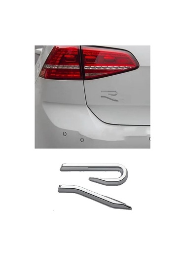 Yeni Golf 8 R Yazısı Bagaj Logo Arması Sticker Amblem Krom Nikelaj