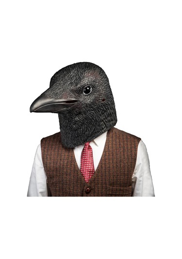 Qianfan Karga Maskesi Kuş Siyah Hayvan Lateks Tam Kafa Gerçekçi