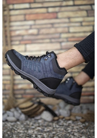 X-Step X6 Lacivert Termal Kürklü Kışlık Erkek Bot Ayakkabı