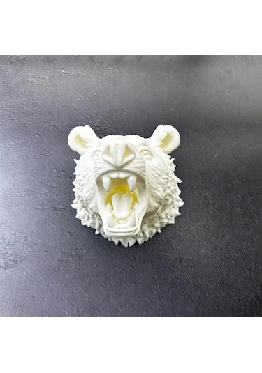 Krem Ayı Figürü Duvar Süsü Asılabilir Hediyelik Dekoratif 25x19 Cm