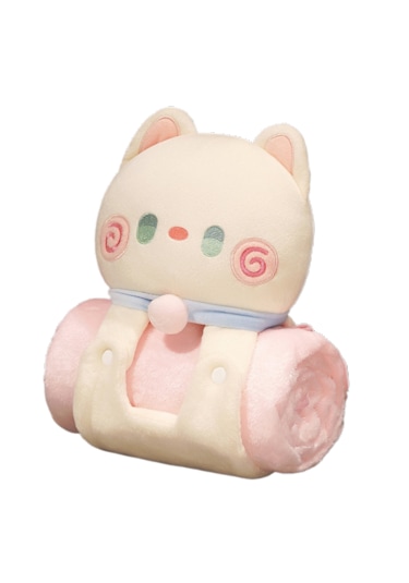 Karikatür Ofis Öğle Yemeği Molası Battaniye-beyaz