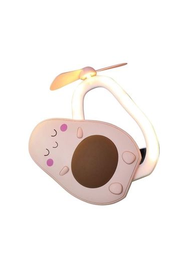 Mini Led Makyaj Aynası Ve Fan 2'si 1 Arada Entegre Sevimli Avokado Şekilli Pratik Taşınabilir Usb Şarjlı El Fanı, Kahverengi 6450 Renkli