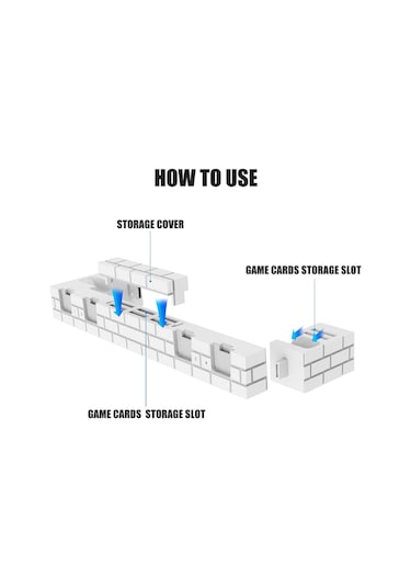 Sw488 Nintendo Oyun Kartları Depolama Hızlı Şarj Dock İstasyonu Siyah