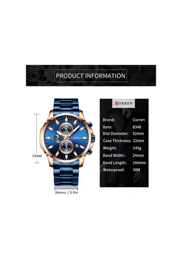 Curren 8348 Kuvars Erkek Kol Saati Paslanmaz Çelik Kayışlı Erkekler İçin Tarih Takvim Göstergesi Üç Alt Kadran İkinci Dakika Mikrosaniye Kronograf Su Geçirmez Parlak İskeletler Çok Renkli