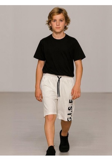 Erkek Çocuk Pamuklu Şort-15957 Beyaz