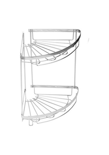 Paslanmaz Köşe Şampuanlık 304 Kalite İkili 18X18 cm