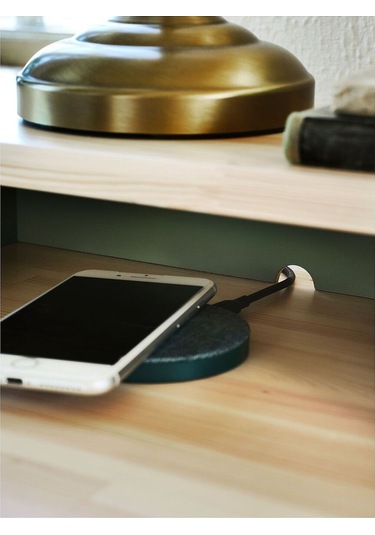 Olderdalen Komodin, Yeşil, 47x43 Cm Masif Ahşap Modern