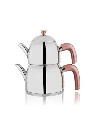 Schafer Alexa Aile Boyu Çelik Çaydanlık Takımı-4 Parça-Rosegold