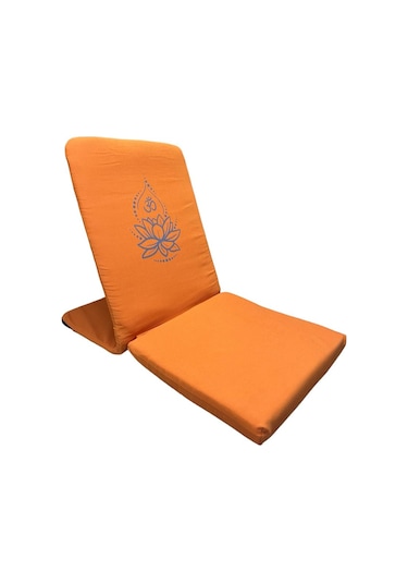 Yogaezo Lotus Çiçeği Baskılı Backjack Meditasyon Sandalyesi Turuncu Trc10