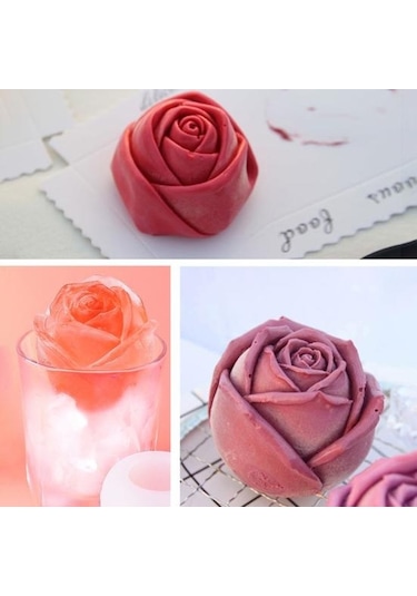 Gül Çiçek Silikon Kalıp Buz Küpü Fondan Çikolatalı Kek Takı Yapımı Aracı 3