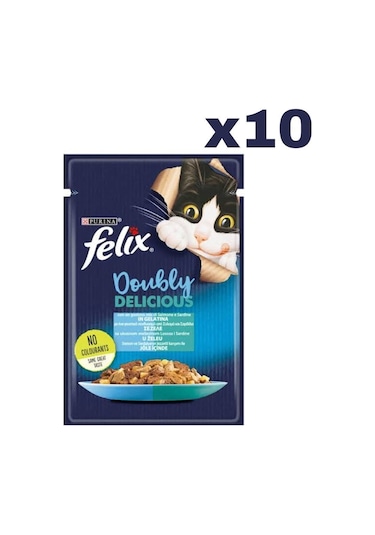 Sardalyalı Ve Somonlu Kedi Yaş Mama 10 Adet 1x85gr
