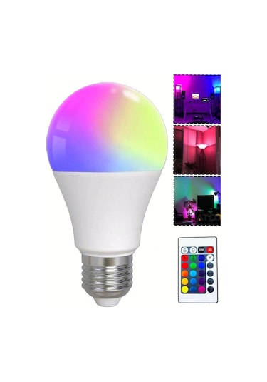 Kumandalı, 20 Farklı Işık Renkli, Çakar Mod Özellikli Akıllı Led Ampul, Çok Kaliteli Rgb E-27 Ampul