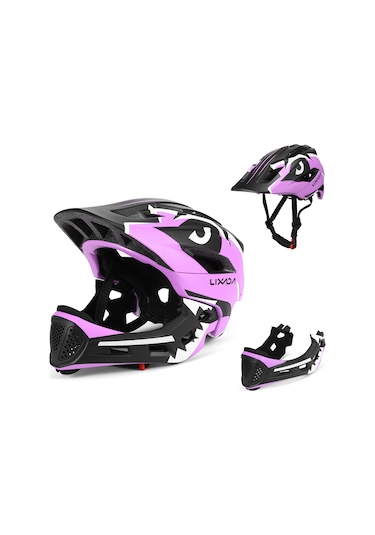 Lixada Mor Çocuklar Ayrılabilir Tam Yüz Kask Y11984pp-standart Standart Mor