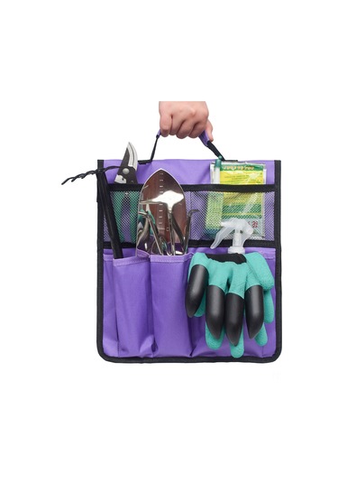 Hombey Mor Bahçe Aletleri Saklama Çantası, Eldivenli Ve Katlanabilir, 600d Oksford Malzeme İle Taşınabilir Bahçe Gereçleri Çantası